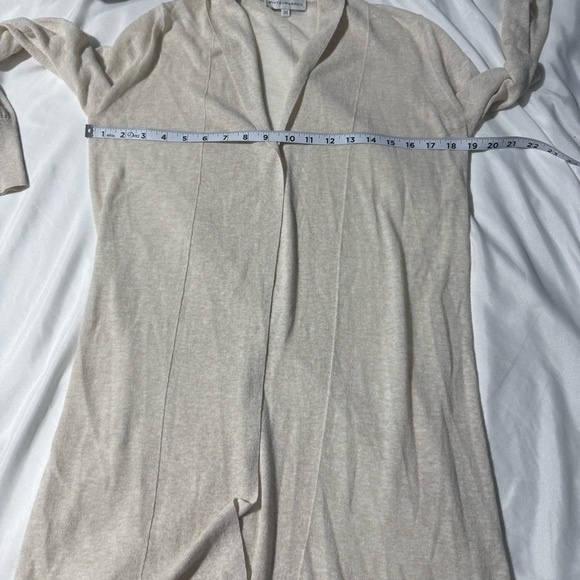 White + Warren Open Cardigan Cotton/Linen Blend Breathable Ivory Size XS - Picture 7 of 11
